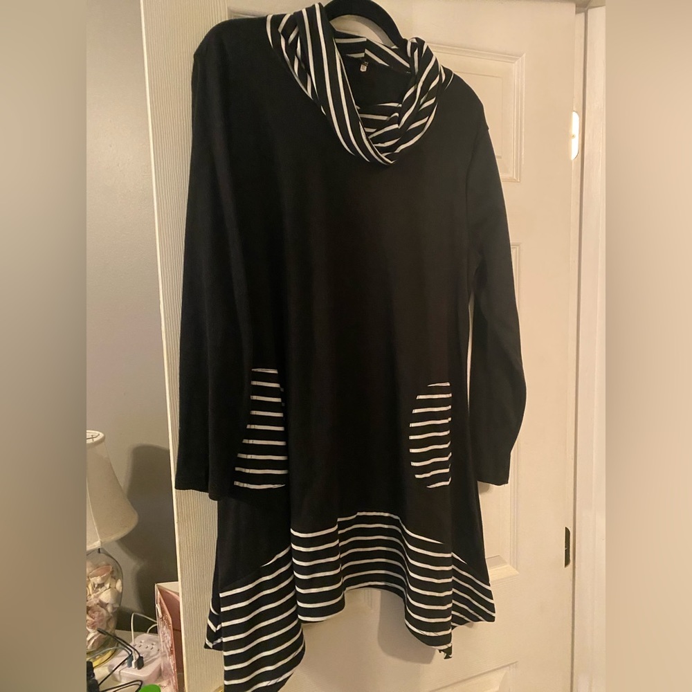 Cowl neck tunic dress